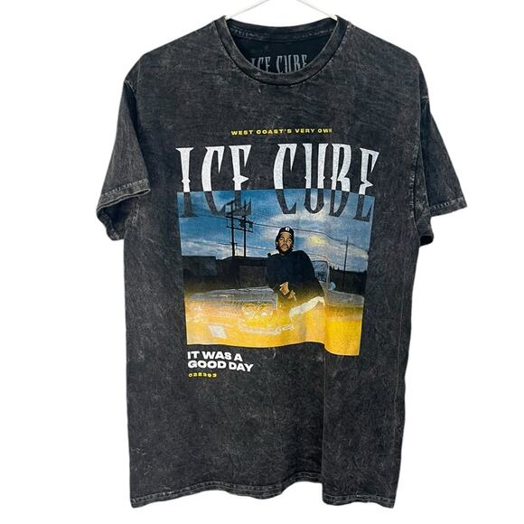 ICE CUBE CAR Black Distressed Crew Neck Short‎ Sleeve Licensed T-Shirt Size M - Picture 1 of 6